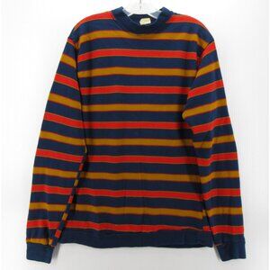 VGT Brent Sweater XL (S) Red 70s Orlon Striped Pullover Colorful Preppy